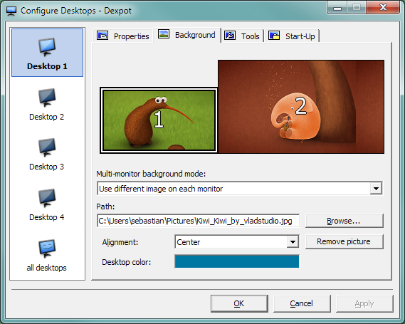 Dexpot – virtual desktops